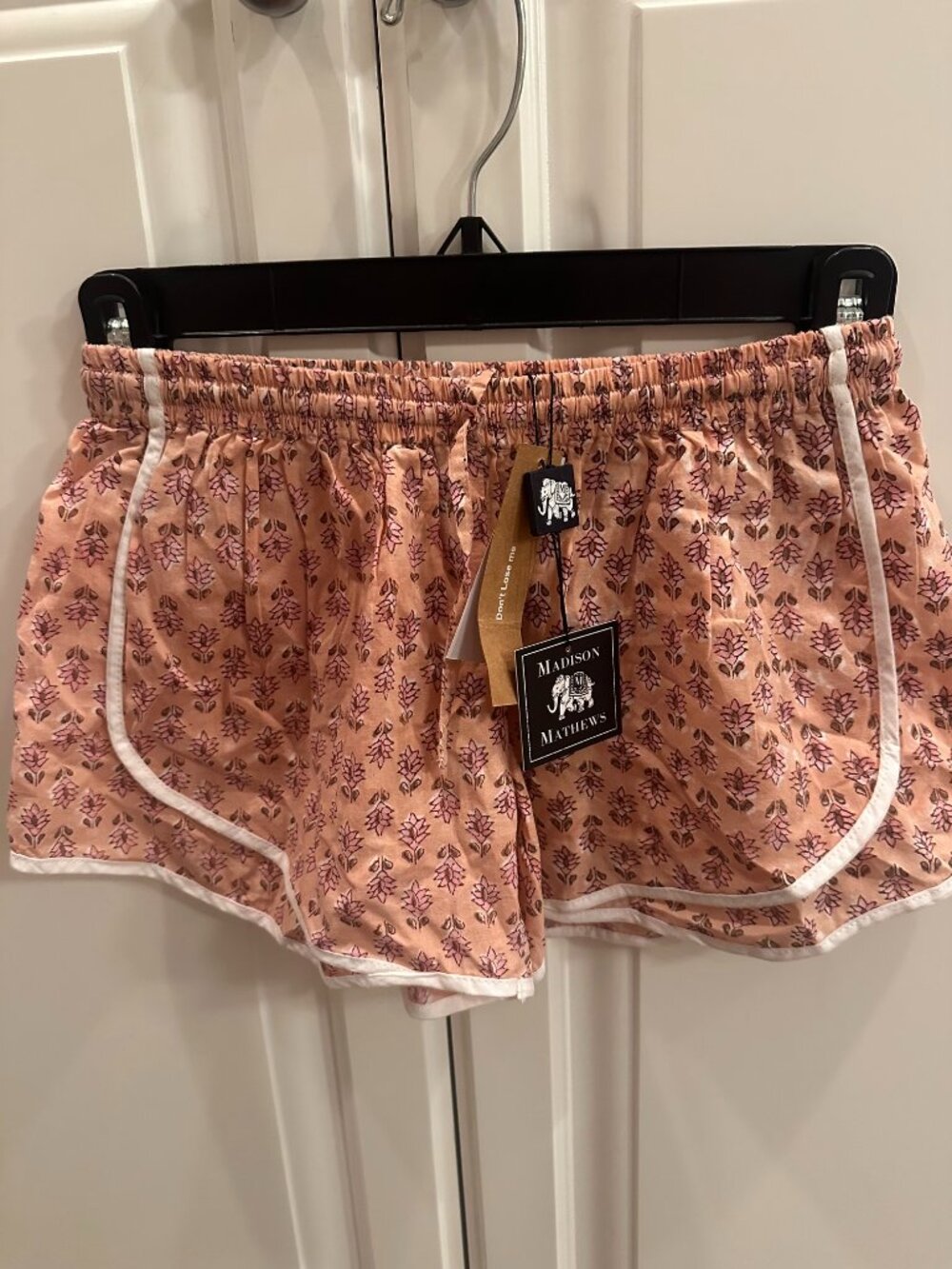 Madison Matthews Girl's Pink Floral Shorts 100% Cotton Size XL Made in India